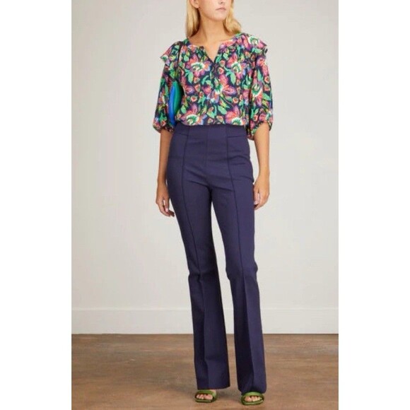 Xirena Kiarna Top Multicolor Floral Women’s XS Ruffle Puff Sleeve Button Collar - Picture 12 of 12